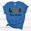 Merry Christmas Plaid And Leopard Chickens With Christmas Lights, Christmas Chickens, Premium Cotton Unisex Tee, Plus Size 2x, 3x, 4x