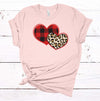 Buffalo Plaid And Leopard Hearts, Valentine Shirt, Premium Soft Tee, 2x, 3x, 4x, Valentine Day Tee, Plus Sizes Available