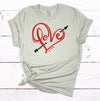 Love Heart With Arrow, Cute Valentines Day Shirt, Cupid Arrow, Premium Cotton Tee, Soft Tee Shirt, Plus Size Available 2x, 3x 4x