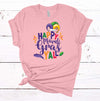 Happy Mardi Gras Y'all, Mardi Gras Tee Shirt, King Cake, Premium Unisex Tee, Plus Size 2x, 3x, 4x Available