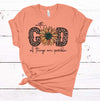 With God All Things Are Possible, Christian Shirt, Country Sunflower Shirt, Premium Cotton Unisex Tee, Plus Size 2x, 3x, 4x Available