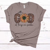 With God All Things Are Possible, Christian Shirt, Country Sunflower Shirt, Premium Cotton Unisex Tee, Plus Size 2x, 3x, 4x Available