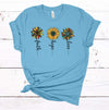 Christian Tee, Faith Hope Love, Beautiful Tie Dye Sunflowers, Western Style Religious, Premium Soft Unisex Tee, Plus Size 2x, 3x, 4x,