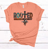 Christian Tee, Rooted In Christ, Christian Roots, Western Cross, Premium Soft Unisex Tee, Plus Size 2x, 3x, 4x,