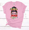 June Girl, Messy Bun, June Birth Month, June Birthday, Messy Bun Birthday Shirt, Premium Unisex Tee, Plus Size 2x, 3x, 4x