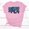 Hope, Suicide Prevention Awareness, Purple Teal Ribbon, Mental Health Matters, Premium Cotton Unisex Tee, Plus Size 2x, 3x, 4x Available