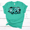 Hope, Ovarian Cancer Awareness, Teal Ribbon, Ovarian Cancer, Cancer Support, Premium Cotton Unisex Tee, Plus Size 2x, 3x, 4x Available