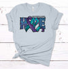 Hope, Suicide Prevention Awareness, Purple Teal Ribbon, Mental Health Matters, Premium Cotton Unisex Tee, Plus Size 2x, 3x, 4x Available