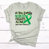 In This Family Nobody Fights Alone, Brain Injury Awareness, Green Ribbon, Premium Cotton Unisex, Plus Size 2x, 3x, 4x Available