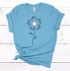 Cute Baseball Flower, Baseball Mom, Baseball Grandma, Baseball Aunt, Premium Soft Unisex Tee, 2x, 3x, 4x, Plus Sizes Available