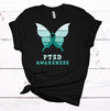 PTSD Awareness, PTSD Butterfly, I Am The Storm, Female PTSD Shirt, Premium Cotton Unisex Tee, Plus Size 2x, 3x, 4x Plus Sizes Available