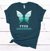 PTSD Awareness, PTSD Butterfly, I Am The Storm, Female PTSD Shirt, Premium Cotton Unisex Tee, Plus Size 2x, 3x, 4x Plus Sizes Available