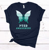 PTSD Awareness, PTSD Butterfly, I Am The Storm, Female PTSD Shirt, Premium Soft Unisex Tee, Plus Size 2x, 3x, 4x Plus Sizes Available