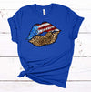 Red White And Blue Leopard Print Lips, Independence, Premium Soft Unisex, Plus Size 2x, 3x, 4x, July 4th Shirt, Independence Day, Freedom