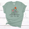 Grow Your Mind, Book With Flowers, Wildflower, Floral Shirt, Pretty Flowers, Premium Cotton Unisex Tee, Plus Size 2x, 3x, 4x Available