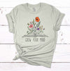 Grow Your Mind, Book With Flowers, Wildflower, Floral Shirt, Pretty Flowers, Premium Cotton Unisex Tee, Plus Size 2x, 3x, 4x Available