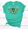 Beautiful Flower Heart With Bee, Save The Bees, Love Bees, Premium Soft Unisex Tee, 2x, 3x, 4x Plus Sizes Available, Floral Tee Shirt