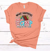 What Happens At The Camp Stays At The Camp, Camper, Camping Tee, Camp Shirt, Premium Soft Shirt, Plus Sizes 2x, 3x, 4x Available