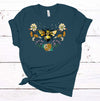 Beautiful Flower Heart With Bee, Save The Bees, Love Bees, Premium Soft Unisex Tee, 2x, 3x, 4x Plus Sizes Available, Floral Tee Shirt