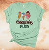 Christmas In July, Ice Cream Cones With Santa hats, Summer Christmas, Premium Unisex Soft Tee Shirt, Plus Size Available 2x, 3x 4x