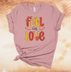 Fall In Love, Cute Fall Shirt, Fall Leaves, Pumpkin Season, Autumn Tee Shirt, Premium Unisex, Plus Size 2x, 3x, 4x,