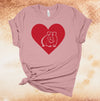 Guinea Pig Red Heart, Love Guineas, Guinea Pig, Guinea Pig Mom, Cavy, Premium Cotton Unisex Tee, Plus Size 2x, 3x, 4x Plus Sizes Available