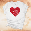 Guinea Pig Red Heart, Love Guineas, Guinea Pig, Guinea Pig Mom, Cavy, Premium Cotton Unisex Tee, Plus Size 2x, 3x, 4x Plus Sizes Available