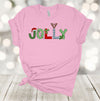 Christmas Tee, Jolly, Christmas Letters, Cute Christmas Hat, Antlers, Premium Soft Tee Shirt, 2x, 3x, 4x Plus Size Available