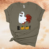 Halloween Rooster, Chicken Ghost, Boo Chicken, Fall Chicken Shirt, Farm Halloween, Premium Soft Unisex Tee, Plus Size 2x, 3x, 4x Available