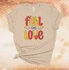 Fall In Love, Cute Fall Shirt, Fall Leaves, Pumpkin Season, Autumn Tee Shirt, Premium Unisex, Plus Size 2x, 3x, 4x,
