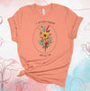 I Accept Myself Just As I Am, Positivity Tee Shirt, Self Awareness, Body Positive, Flowers, Premium Soft Unisex Tee, Plus Sizes Available