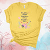 Positive Mind, Positive Vibe, Positive Life, Pretty Flower, Positivity, Premium Cotton Unisex Tee, Plus Size 2x, 3x, 4x Plus Sizes Available