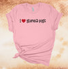 I Love Guinea Pigs, Guinea Pigs, Guinea Pig Mom, Cavy, Premium Unisex Tee, Plus Size 2x, 3x, 4x Plus Sizes Available