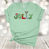 Christmas Tee, Jolly, Christmas Letters, Cute Christmas Hat, Antlers, Premium Soft Tee Shirt, 2x, 3x, 4x Plus Size Available