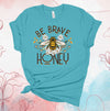 Bee Brave Honey, Honey Bee, Daisy, Spring Flowers, Pretty Flowers, Save The Bees, Premium Soft Unisex Tee, 2x, 3x, 4x, Plus Sizes Available