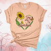 You Are My Sunshine, Sunflowers, Butterfly, Floral Heart, Premium Soft Unisex Shirt, Plus Sizes 2x, 3x, 4x Available,