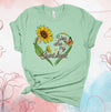 You Are My Sunshine, Sunflowers, Butterfly, Floral Heart, Premium Soft Unisex Shirt, Plus Sizes 2x, 3x, 4x Available,