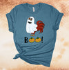 Halloween Rooster, Chicken Ghost, Boo Chicken, Fall Chicken Shirt, Farm Halloween, Premium Soft Unisex Tee, Plus Size 2x, 3x, 4x Available