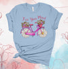 Free Your Mind, Floral Bicycle, Daisy Flowers, Spring Bike, Pretty Flowers, Premium Unisex Tee, Plus Size 2x, 3x, 4x Available