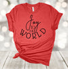 Joy To The World, Christmas Carols, Christmas Family, Christmas Tee Shirt, Premium Cotton Unisex Tee, Plus Size 2x, 3x, 4x Available