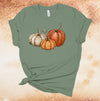 Fall Shirt, Cute Pattern Pumpkins, Pumpkin Trio, Fall Shirt, Premium Soft Unisex Tee, Plus Size 2x, 3x, 4x Plus Size Available