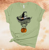 Halloween Shirt, Cow Witch With Pumpkin Bucket, Witch Hat, Halloween Cow, Premium Soft  Unisex Tee, Plus Size 2x, 3x, 4x Plus Size Available