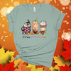 Happy Hallothanksmas, Halloween Coffee, Thanksgiving Coffee, Christmas Coffee, Premium Soft Unisex Tee, Plus Size 2x, 3x, 4x Available