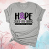 Hope, Faith Strength Endurance, Support Epilepsy Awareness, Purple Ribbon, Premium Brand Soft Unisex Tee, Plus Sizes Available, 2x, 3x, 4x