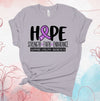 Hope, Faith Strength Endurance, Support Epilepsy Awareness, Purple Ribbon, Premium Brand Soft Unisex Tee, Plus Sizes Available, 2x, 3x, 4x