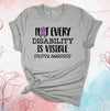 Not Every Disability Is Visible, Epilepsy Awareness, Purple Ribbon, Premium Brand Soft Unisex Tee, Plus Sizes Available, 2x, 3x, 4x