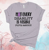 Not Every Disability Is Visible, Epilepsy Awareness, Purple Ribbon, Premium Brand Soft Unisex Tee, Plus Sizes Available, 2x, 3x, 4x