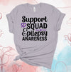 Support Squad, Epilepsy Awareness, Purple Ribbon, Premium Brand Soft Unisex Tee, Plus Sizes Available, 2x, 3x, 4x