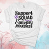 Support Squad, Epilepsy Awareness, Purple Ribbon, Premium Brand Soft Unisex Tee, Plus Sizes Available, 2x, 3x, 4x