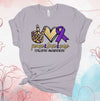 Peace Love Cure, Epilepsy Awareness, Purple Ribbon, Premium Brand Soft Unisex Tee, Plus Sizes Available, 2x, 3x, 4x